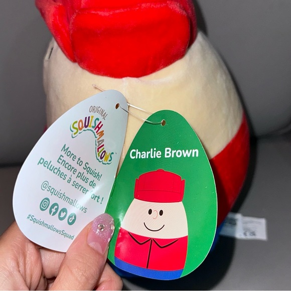 8” Squishmallows Peanuts Charlie Brown Christmas Stuffed Plush - Picture 3 of 4